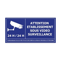 Sticker pour établissement sous vidéosurveillance